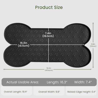 Dog Food Mat Anti-Slip Silicone Dog Bowl Mat Thicker Pet Placemat Waterproof - Image 2