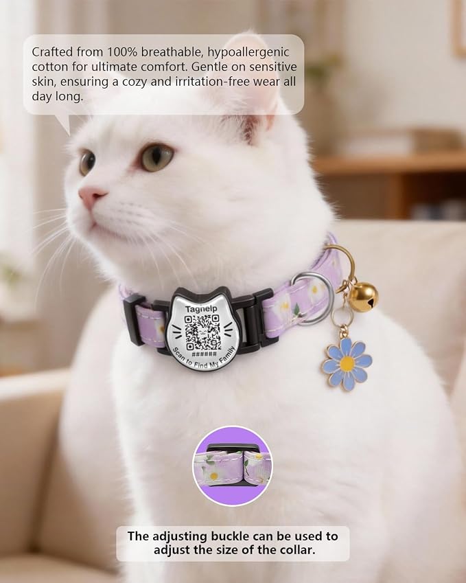 Cute Floral Breakaway Cat Collar - Image 3