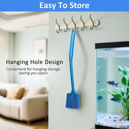 Fish Tank Cleaner with Five Sided Sponge Brush and Long Handle Aquarium - Image 6