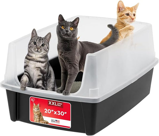 IRIS USA XX-Large Cat Litter Box, Open Top Extra Large Litter Box by IRISUSA