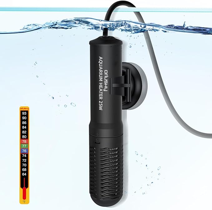 Orlushy 25W Small Submersible Aquarium Heater, Constant Temperature Betta Fish by Orlushy