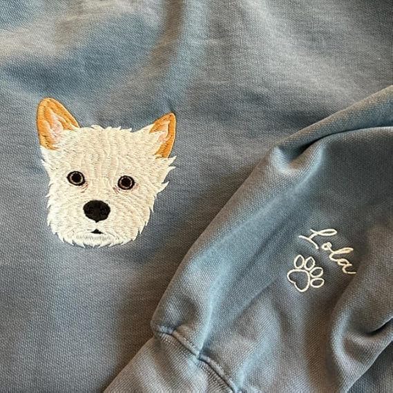 Custom Pet Embroidered Sweatshirt, Custom Dog Face Embroidered Sweatshirt - Image 4