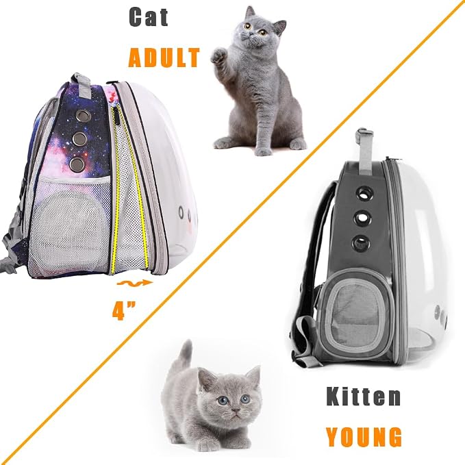 Front Expandable Cat Backpack Carrier, Fit up to 20 lbs, Printed Artwork - Image 6