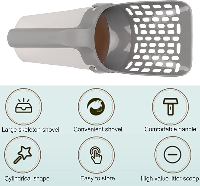 Cat Litter Scoop with Integrated Detachable Deep Shovel – Leakproof Pooper - Image 2