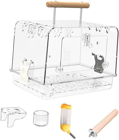 Hamster Cage Bird Travel Cage Portable Clear Accessories Acrylic Villa Bird by Leefasy