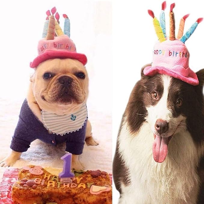 Cute Adorable Dog Cat Birthday Cake Hat Pet Cap Headwear Hat - Image 4