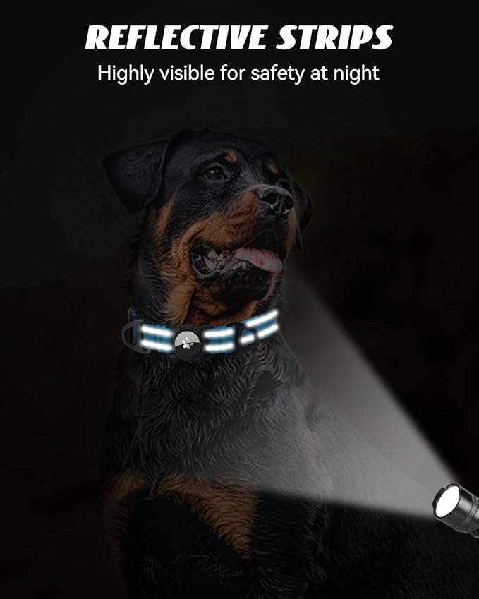 Joytale Airtag Dog Collar, Waterproof Dual D-Rings, Reflective Pet Collar - Image 5