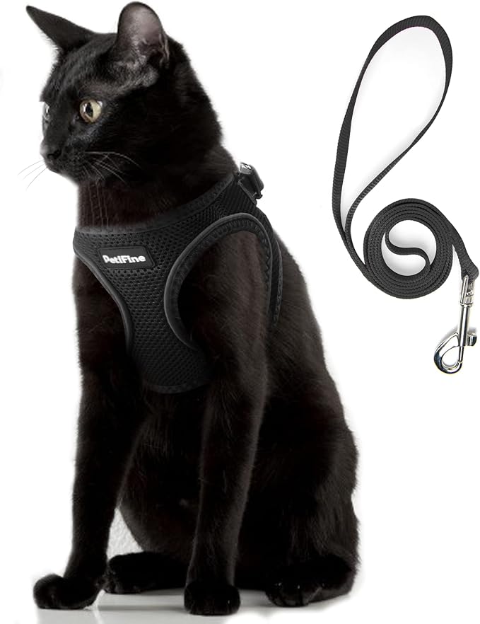 PetiFine Cat Harness and Leash Set, Escape Proof Kitten Harness Reflective by PetiFine
