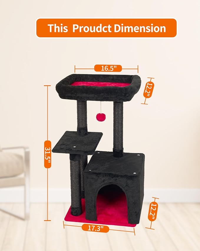 FISH&NAP Cute Cat Tree Kitten Cat Tower - Image 3