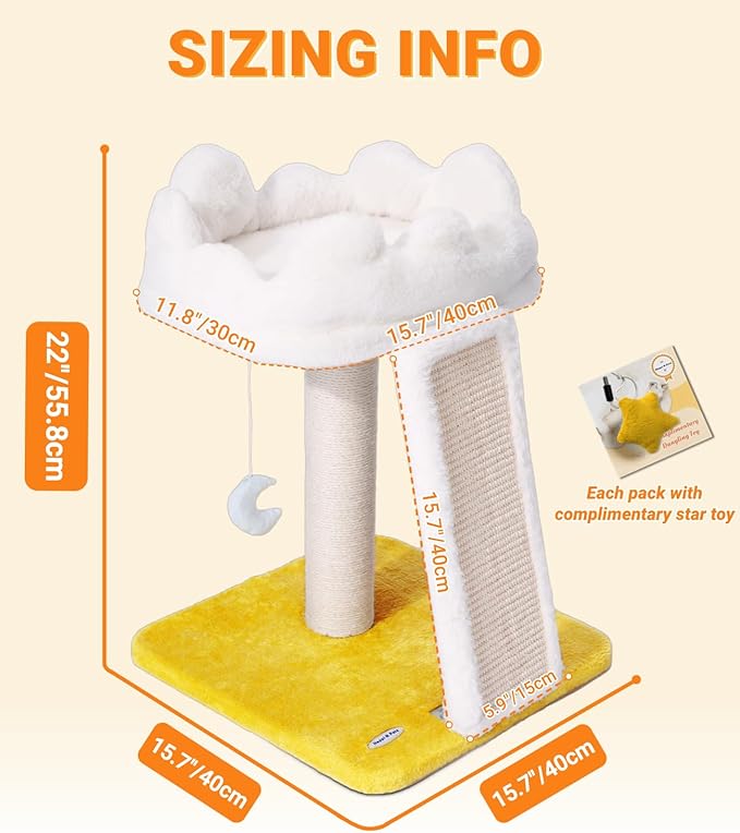 Happi N Pets New Cloud Cat Tree Tower, Cat Scratching Post - Image 7