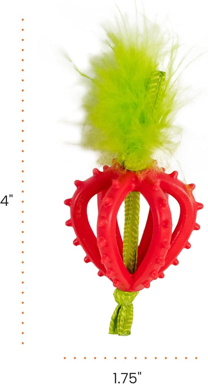 Catstages Dental Strawberry Teether, Soft and Textured Cat Chew Toy, Catnip Oil - Image 7