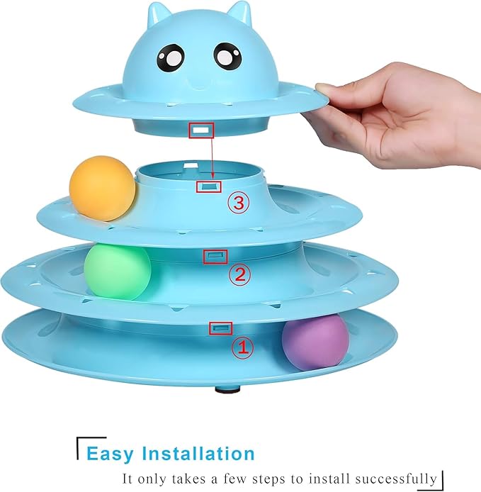 UPSKY Cat Toy Roller 3-Level Turntable Cat Toys Balls - Image 3
