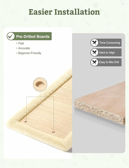 5-in-1 Cat Wall Shelves, Solid Wood & Velvet & Sisal Scratcher, 44lbs Max Load - Image 3
