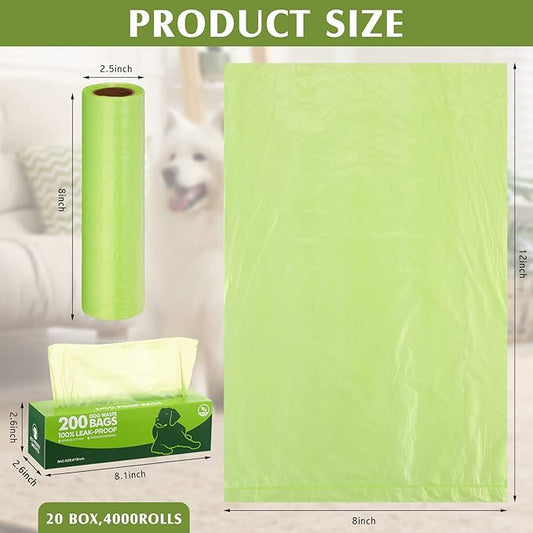 Sherr 20 Boxed Rolls 4000 Counts Dog Poop Bags Bulk Leak Proof Dog Waste Bags - Image 2