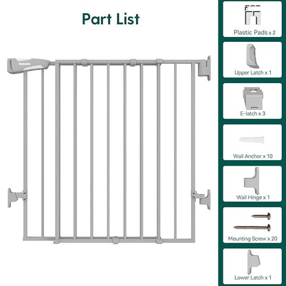 Babelio Baby Gate for Stairs, Kitchen & Doorways, 26-43" W 28" H No Bottom Bar| - Image 7