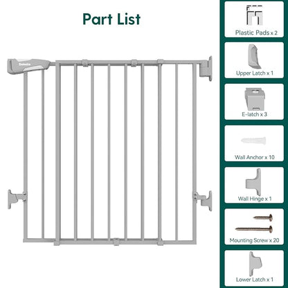 Babelio Baby Gate for Stairs & Doorways, 26-43" W 34" H Extra Tall| No Bottom - Image 7