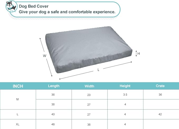 Explore Land Scratch Resistance Dog Bed Cover Canvas Washable Dog Crate Pad - Image 4
