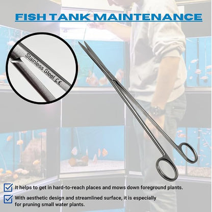 Aquarium Scissors Stainless Steel 12" Extra Long Water Grass Scissors - Image 3