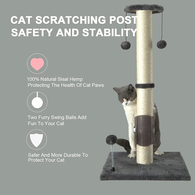 PEEKAB 32" Tall Cat Scratching Post Sisal Scratch Posts, - Image 6