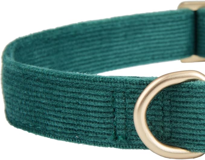 Soft Cotton Dog Collar with Metal Buckle Adjustable Heavy Duty Comfy Corduroy - Image 3