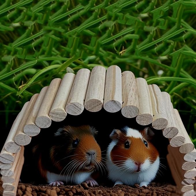 SIMENA Wooden Hamster Suspension Bridge Toy, Hamster Fencing, Natural Climbing - Image 3