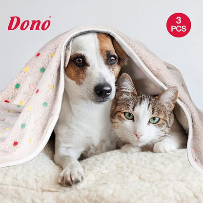 Dono 1 Pack 3 Dog Blankets, Soft Fluffy Fleece Pet Blanket Warm Sleep Mat Paw - Image 7