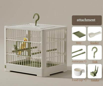 Travel Bird Cage Bird Travel Carrier Ornamental Birdcages Features Standing - Image 3