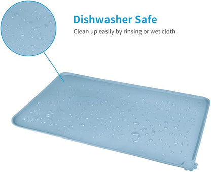 AUDWUD Silicone Waterproof Pet Feeding Mats, Anti Slip Bowl Pad, Dog Mat - Image 5