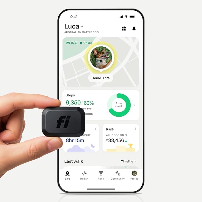 Fi Mini GPS Tracker for Dogs — 6-Month Membership Included — Smart Pet Tracking by FiSmartCollar