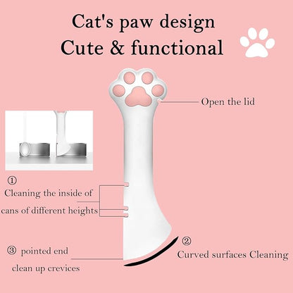 Pet Food Can Spoon & 3 Pcs Can Cover Lids | Cute Paw Shape Opener Spatula Cat - Image 4