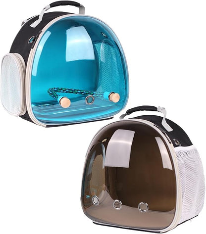 Polarized Tinted Blue Bubble Small Bird Carrier Travel Cage, Portable Bird - Image 5
