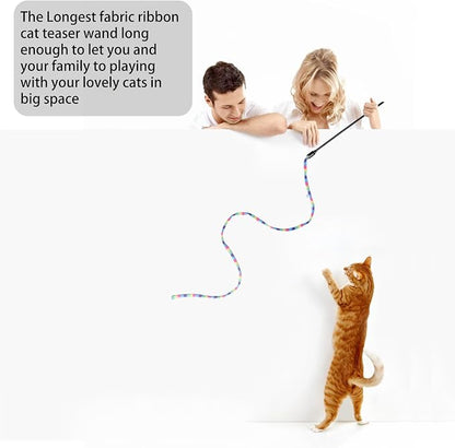 Cat Wand Toys Interactive Kitten Toys Cat Teaser Wand String Feather - Image 6