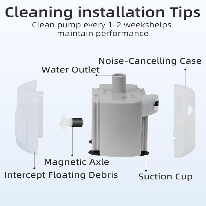 Glass Cat and Dog Water Fountain 90oz/2.7L, SMA-800 Ultra-Quiet Replacement Pump - Image 2