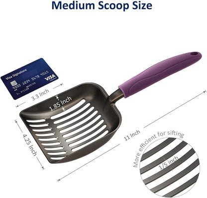 WePet Cat Litter Scoop, Non-Stick Plated Aluminum Alloy Sifter, Kitty Durable - Image 3