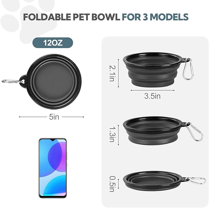 Dog Bowl Collapsible, 2 Pack Portable Foldable Travel Water Bowl Food Dishes - Image 3