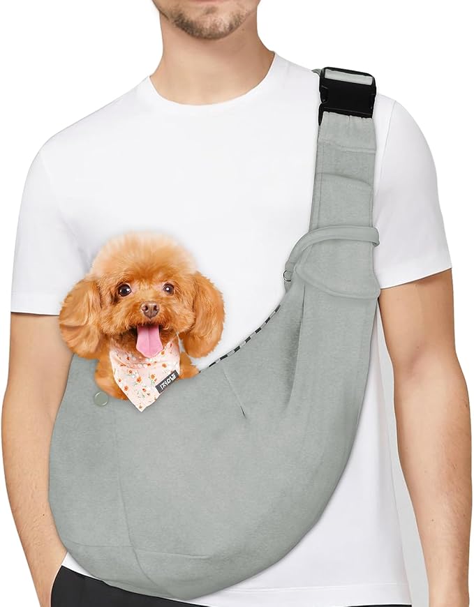 PETLOFT Reversible Small Dog Cat Sling Carrier, Adjustable Hands Free Cross by PetLoft