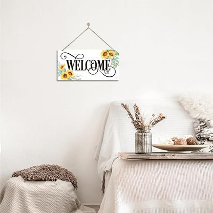 Welcome Sign for Front Door, Welcome Decor Wooden Hanging Sign for Wall Decor - Image 6