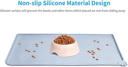 AUDWUD Silicone Waterproof Pet Feeding Mats, Anti Slip Bowl Pad, Dog Mat - Image 2