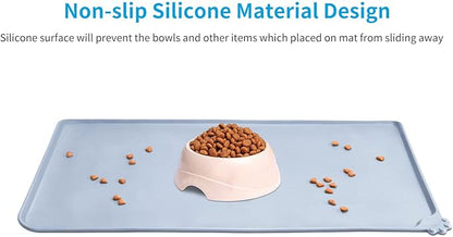 AUDWUD Silicone Waterproof Pet Feeding Mats, Anti Slip Bowl Pad, Dog Mat - Image 2