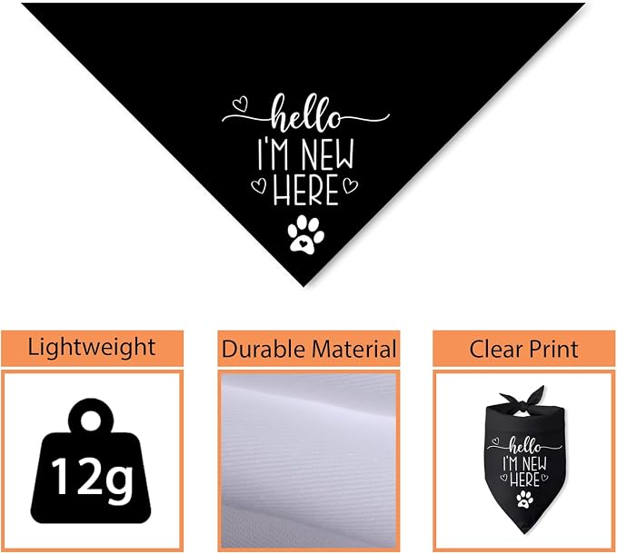 Hello I'm New Here Dog Bandana New Puppy Announcement Gift - Image 3