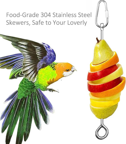 Bird Cage Food Holder Parrot Fruit Vegetable Skewer Bird Cage Feeder Foraging - Image 3
