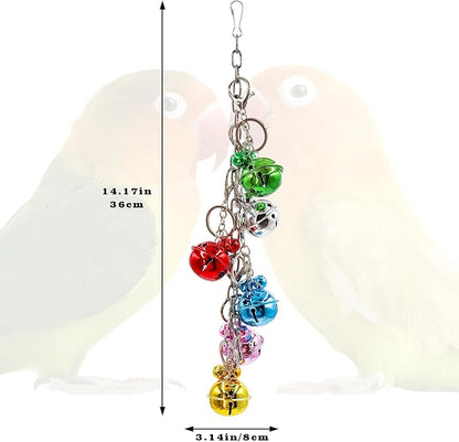 Oooct Bird Swing Bells Toys, Colorful Parrot Metal Bells, Hanging Bird Chewing - Image 6