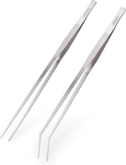 VORESTIC Straight and Curved Aquarium Tweezers Set 18 Inch, Stainless Steel by VORESTIC