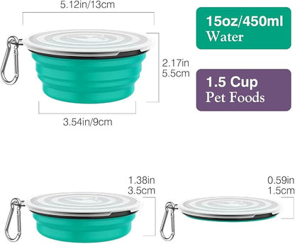 Pawaboo Collapsible Dog Bowls 2 Pack, Silicone Feeding Watering Bowls - Image 4