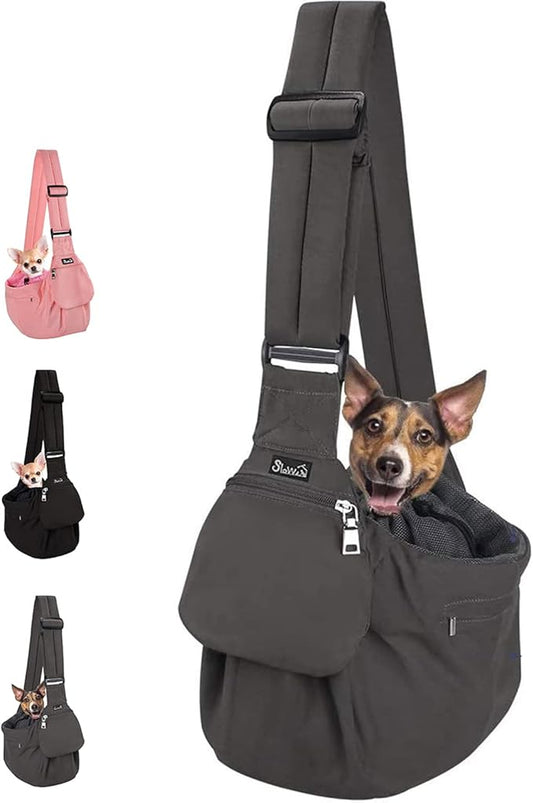 Lukovee Dog Sling Carrier, Hard Bottom Support & Adjustable Soft Padded by Lukovee