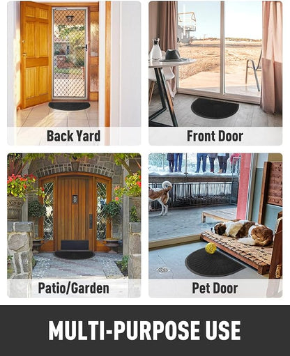 tchdio Door Mat Outdoor Indoor Entrance Doormat-Semicircular Durable Rubber Non - Image 7