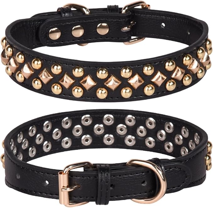 Spiked Dog Collar Soft Pu Leather Mushrooms Rivet Spike Studded Puppy by Unknown