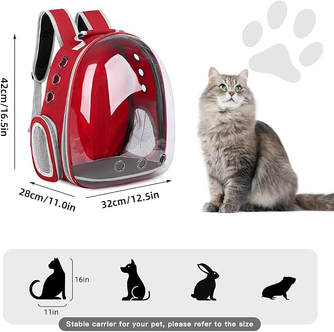 Pet Backpack Carrier, Bubble Backpack Cat Carrier, Pets and Small Dogs - Image 5