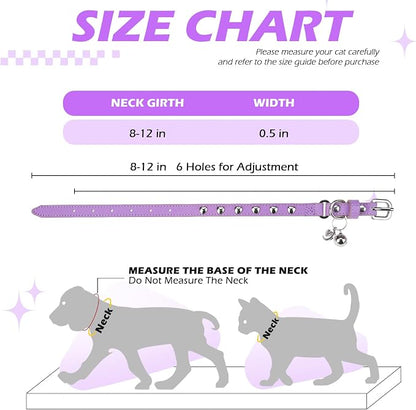 EXPAWLORER Leather Cat Collar for Girl Boy- Adjustable Pet Collar - Image 2