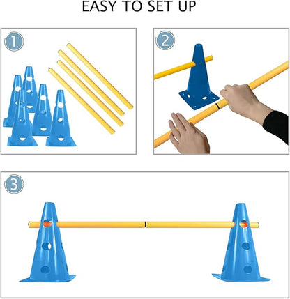 TNZMART Dog Agility Hurdle Cones Pet Jump Training Set Dog Agility Course - Image 4